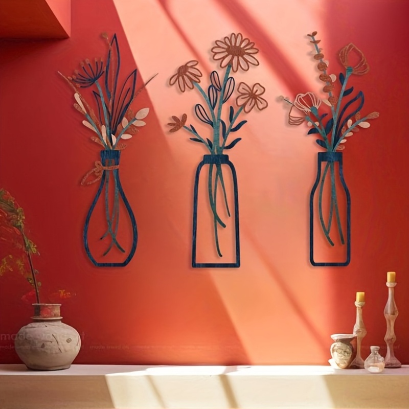 Home Decor Event - 3개의 대형 꽃무늬 벽 예술 조각품