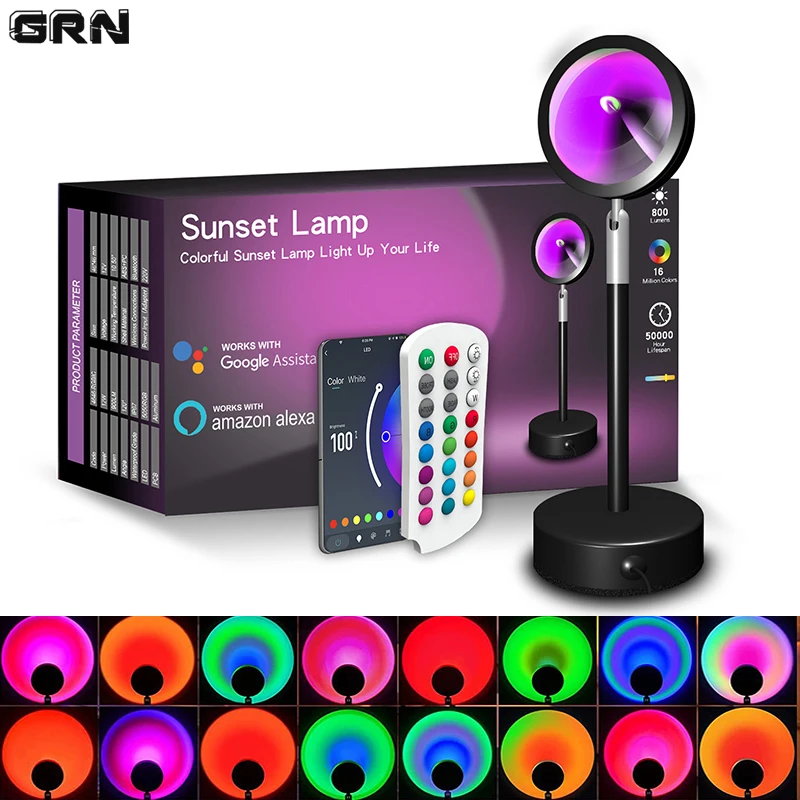 Home Decor App Free - 스마트 LED 선셋 램프, 다채로운 변화,