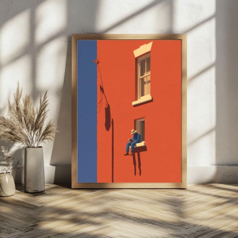 Home Decor Zen - 빈티지 미니멀리스트 추상 따뜻한 햇살 그림