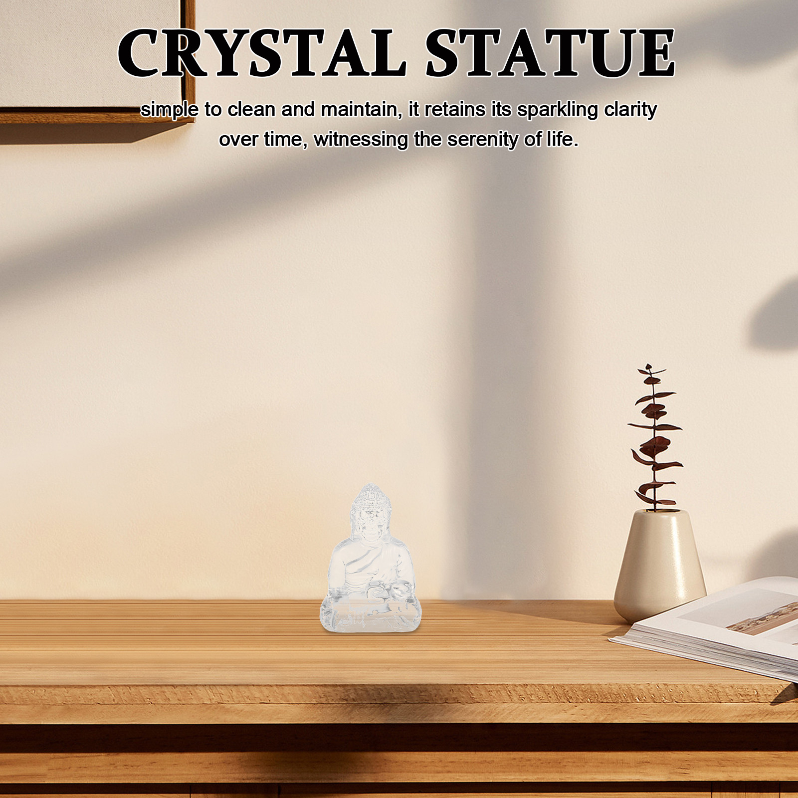 Home Decor Zen - 크리스탈 불상 미니멀리스트 좌상 젠 스타일