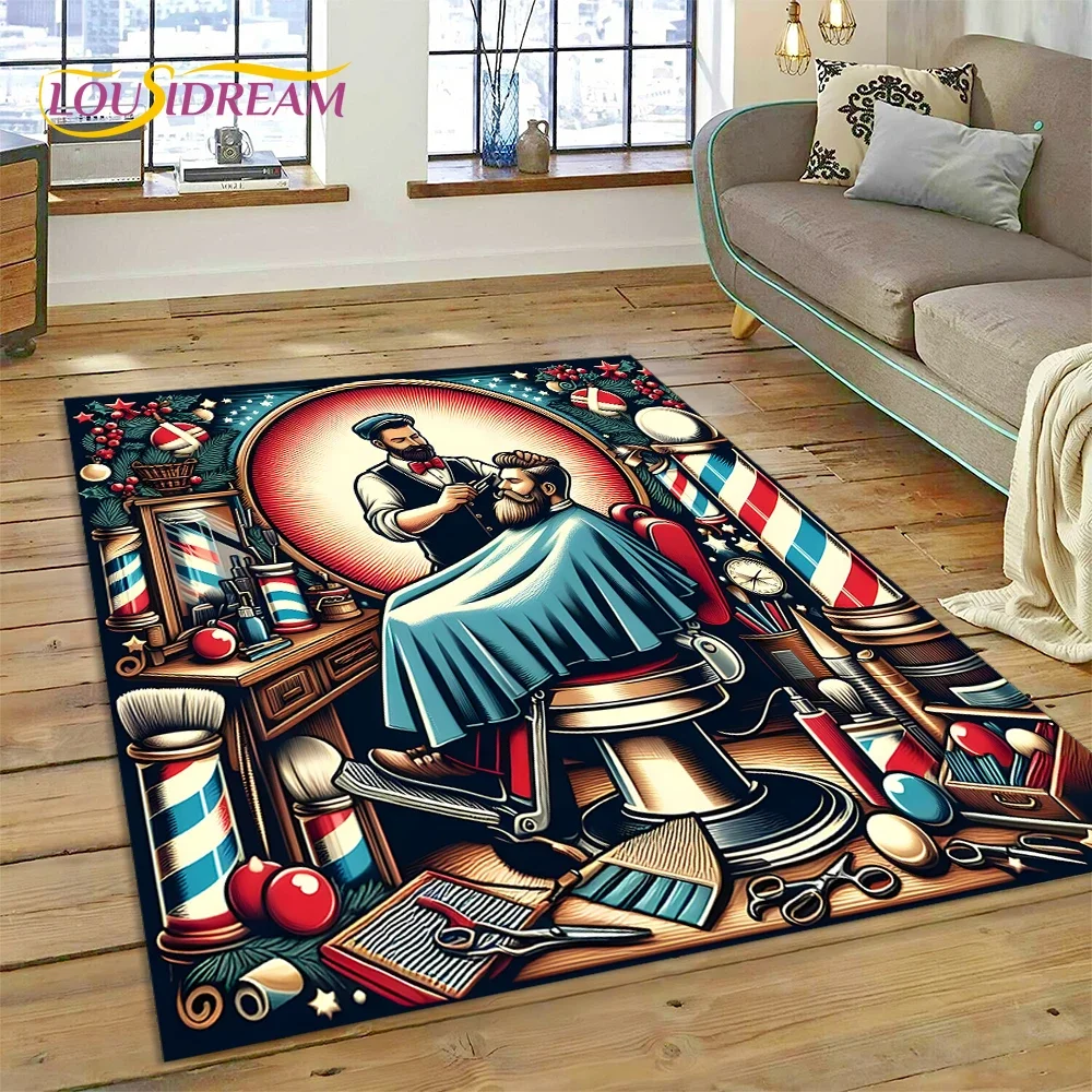 Home Decor Online Shopping - 패션 이발소 로고 해골 빈티지 카펫