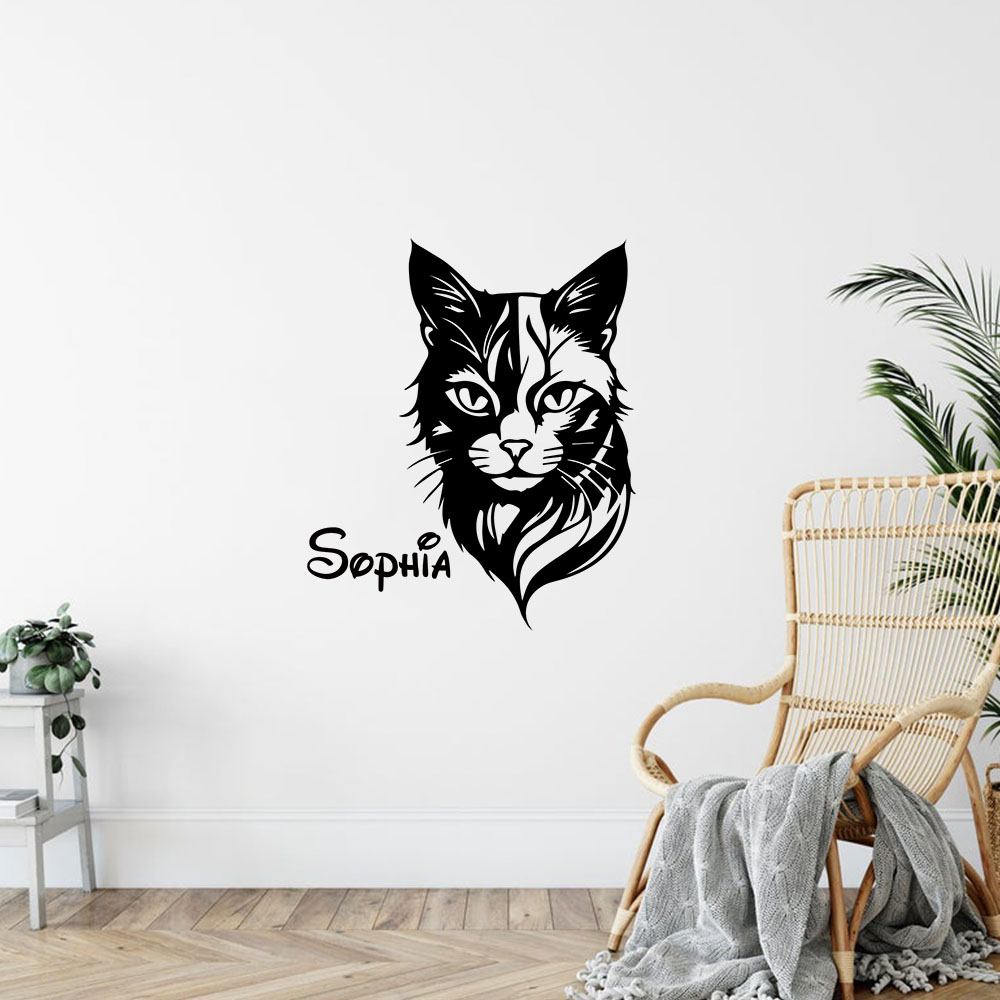 Home Decor Cat - 1PC 귀여운 고양이 맞춤 이름 벽