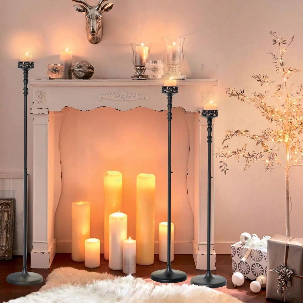 Home Decor Event - 조절 가능한 금속 테이퍼 캔들 홀더,