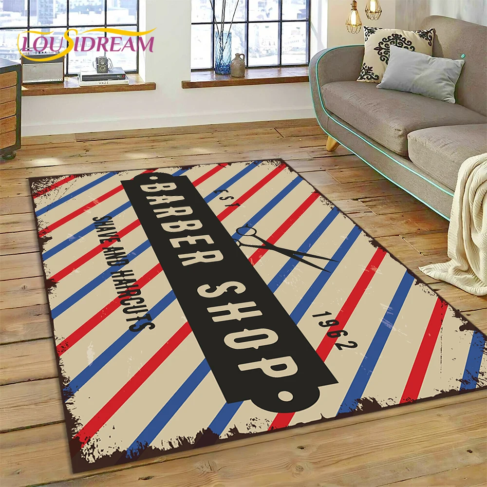 Home Decor Online Shopping - 이발소 로고 해골 빈티지 카펫 러그,