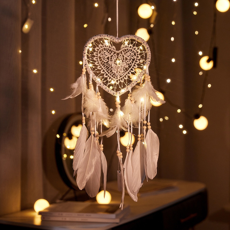 Boho Wind Chimes - 발렌타인 보헤미안 드림캐쳐 수공예 벽걸이 깃털