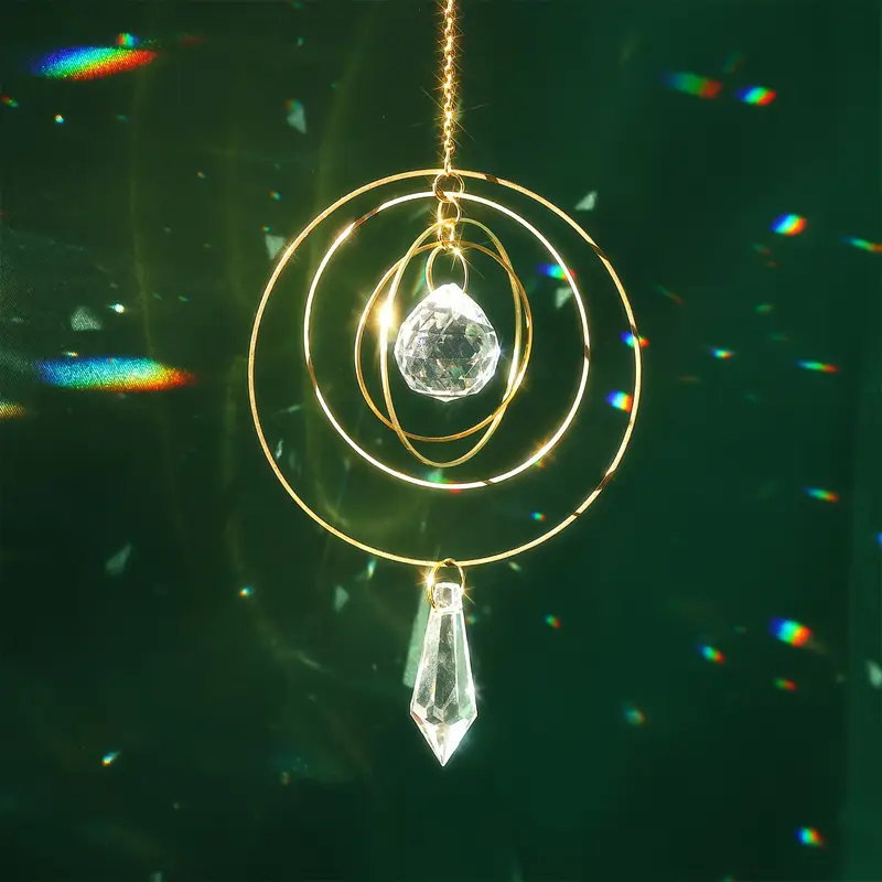 Crystal Sun Catcher - 1pc 4 라운드 크리스탈 가든 태양
