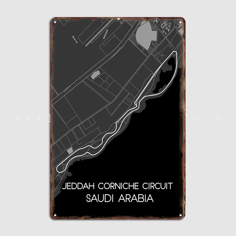 Home Decor Jeddah - 제다 코니쉬 서킷 포스터 금속 맞춤형