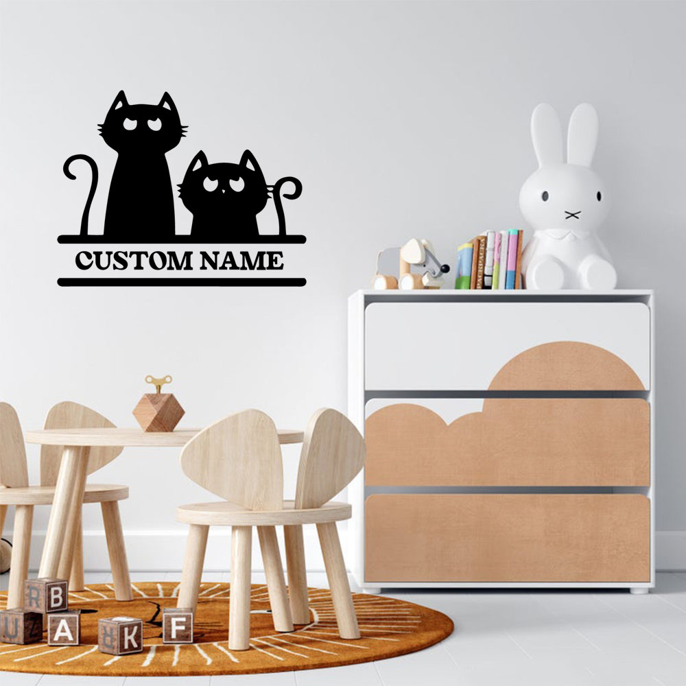 Home Decor Cat - 1PC 만화 고양이 맞춤형 텍스트 비닐