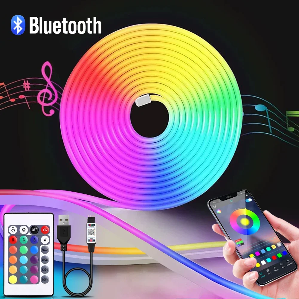 Home Decor App Free - 1-5m RGB LED 네온 스트립 라이트