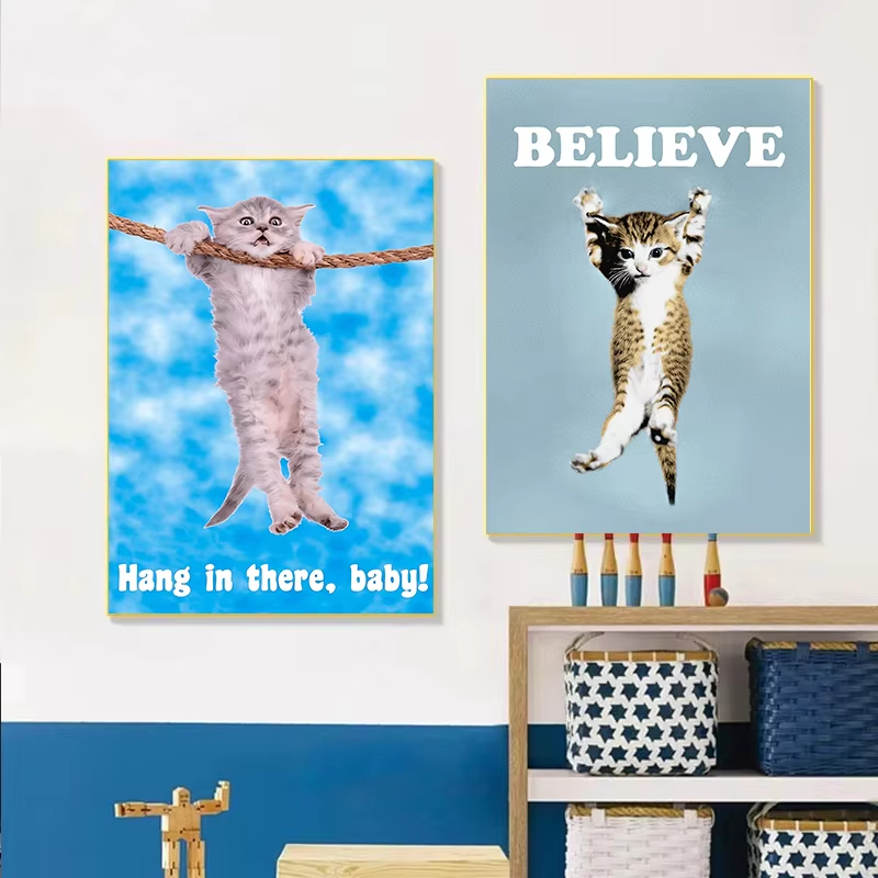 귀여운 고양이 요가 포스터 캔버스 그림 벽 장식, 집, - Home Decor Yoga 리뷰 및 가격