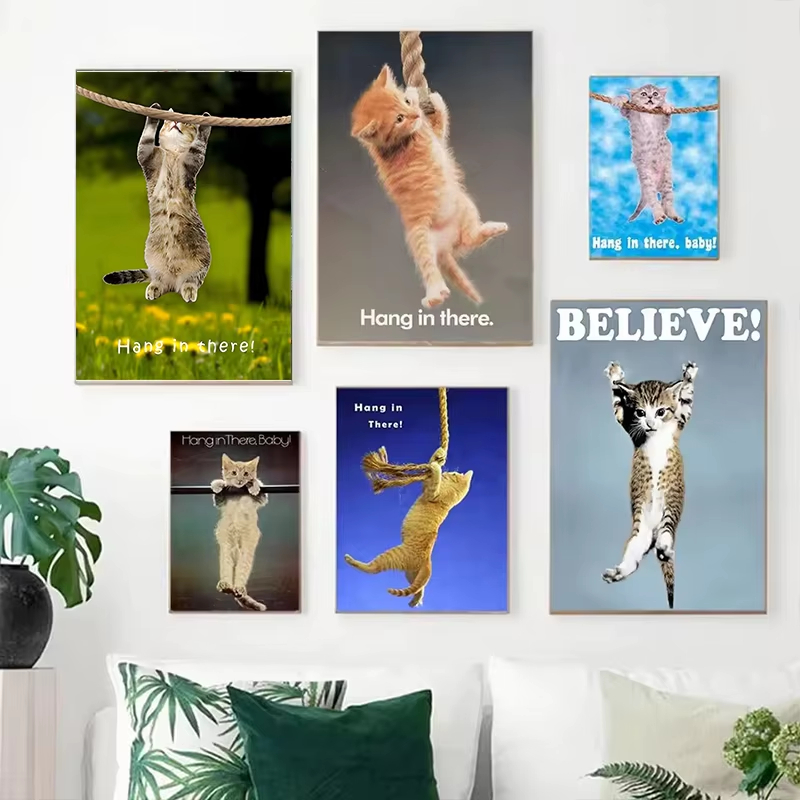귀여운 고양이 요가 포스터 캔버스 그림 벽 장식, 집, - Home Decor Yoga 리뷰 및 가격