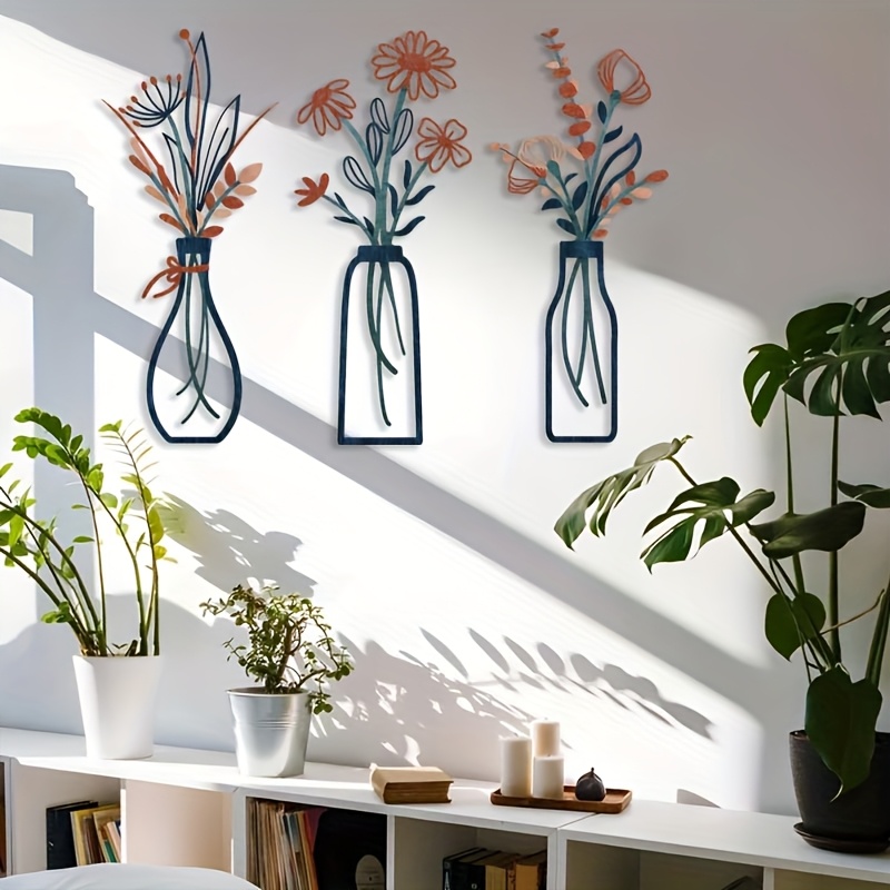 3개의 대형 꽃무늬 벽 예술 조각품 - 모던한 농가 스 - Home Decor Event 리뷰 및 가격