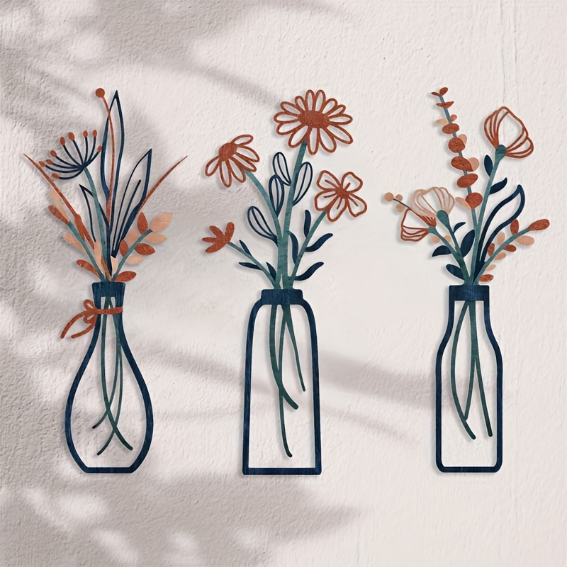 3개의 대형 꽃무늬 벽 예술 조각품 - 모던한 농가 스 - Home Decor Event 리뷰 및 가격