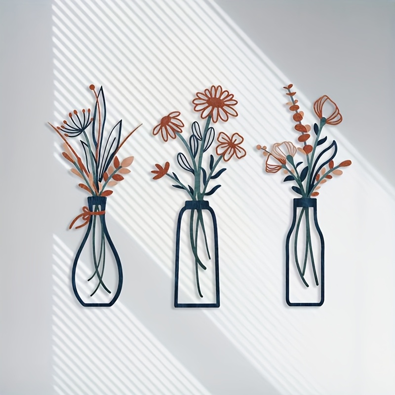 3개의 대형 꽃무늬 벽 예술 조각품 - 모던한 농가 스 - Home Decor Event 리뷰 및 가격
