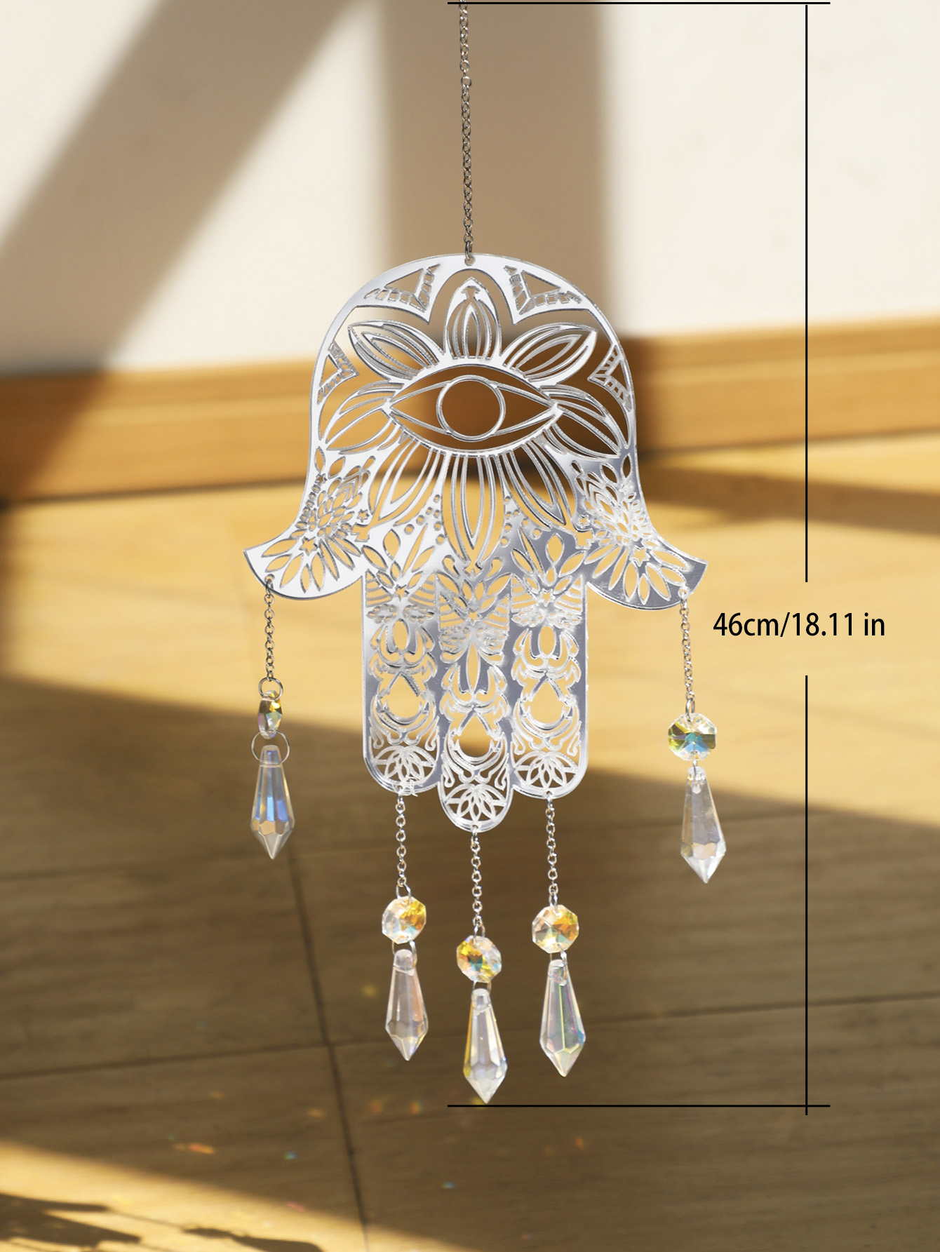 사악한 눈 걸이식 정원 선캐처, Hamsa 손 천사 날 - Crystal Sun Catcher 리뷰 및 가격