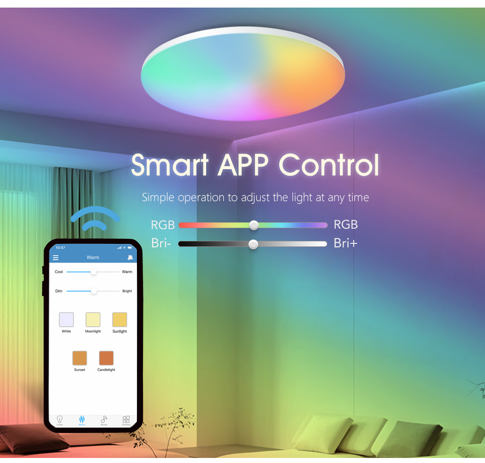 MARPOU 다채로운 RGB 천장 램프, 밝기 조절 가 - Home Decor App Free 리뷰 및 가격