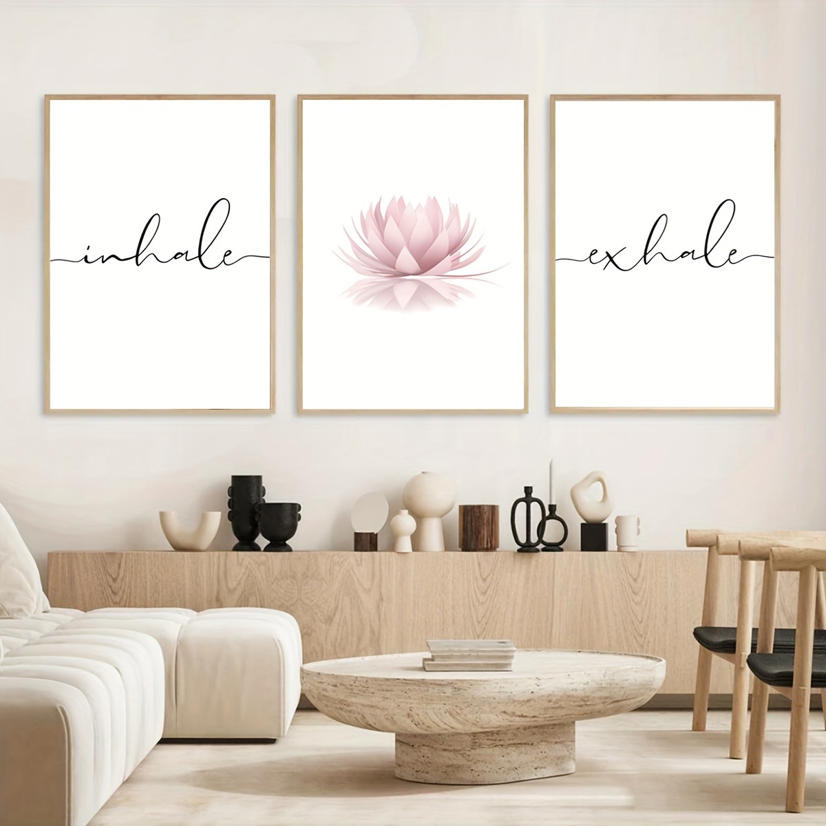 3개/세트 입호흡 입호흡 자제 아브스트랙트 캔버스 프린 - Home Decor Zen 리뷰 및 가격