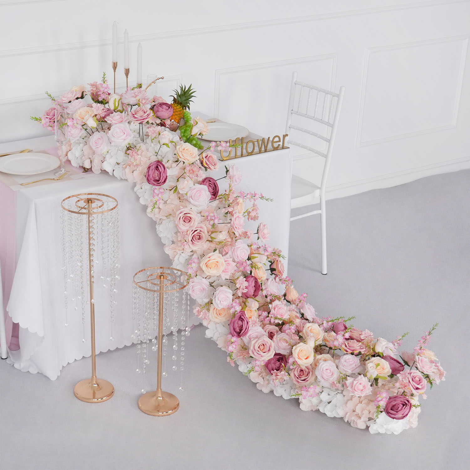Uflower 고급 인조 꽃 줄 생일 파티 센터피스 웨 - Home Decor Event 리뷰 및 가격