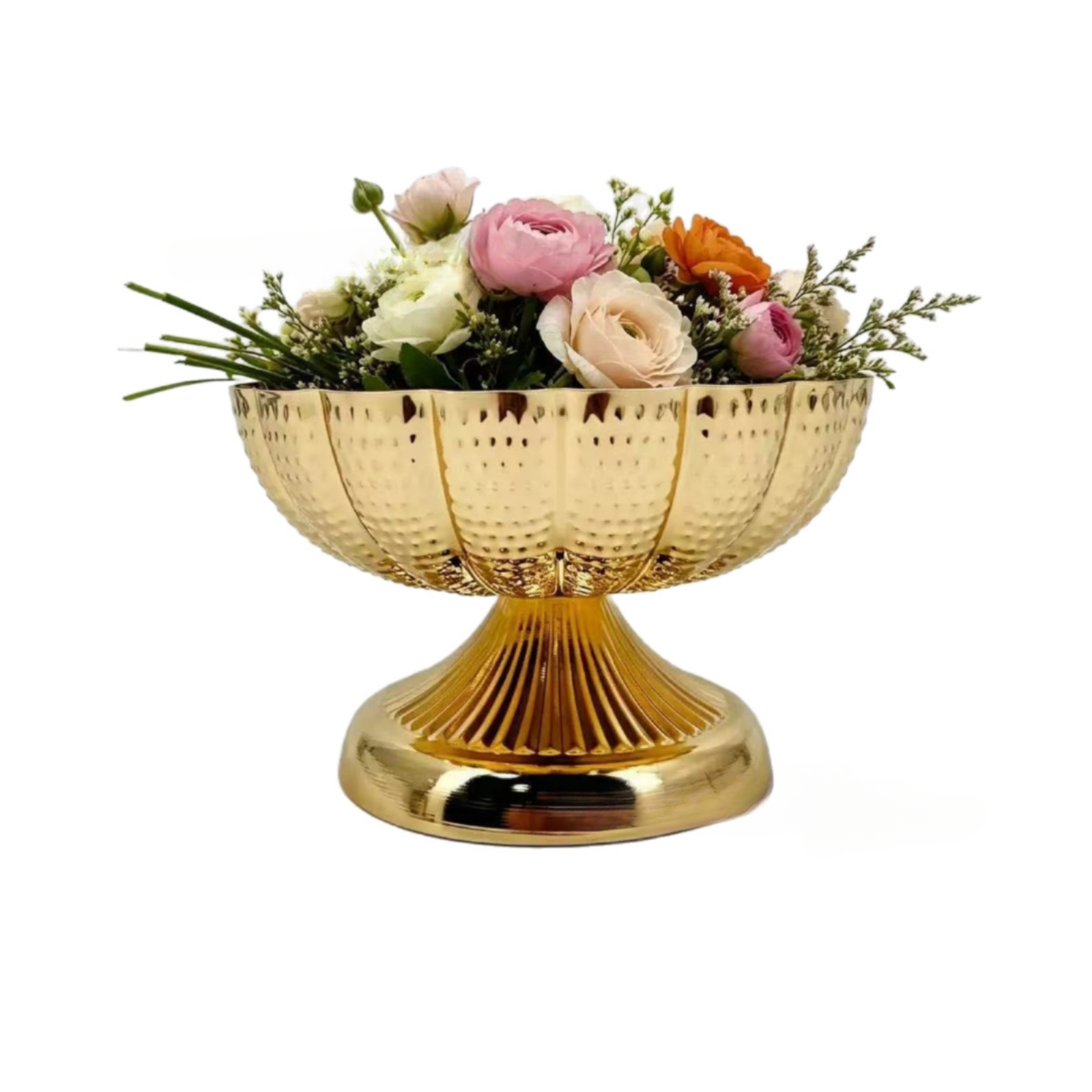 장식용 받침대가 있는 금색 망치질 무늬 받침대 센터피스 - Home Decor Event 리뷰 및 가격