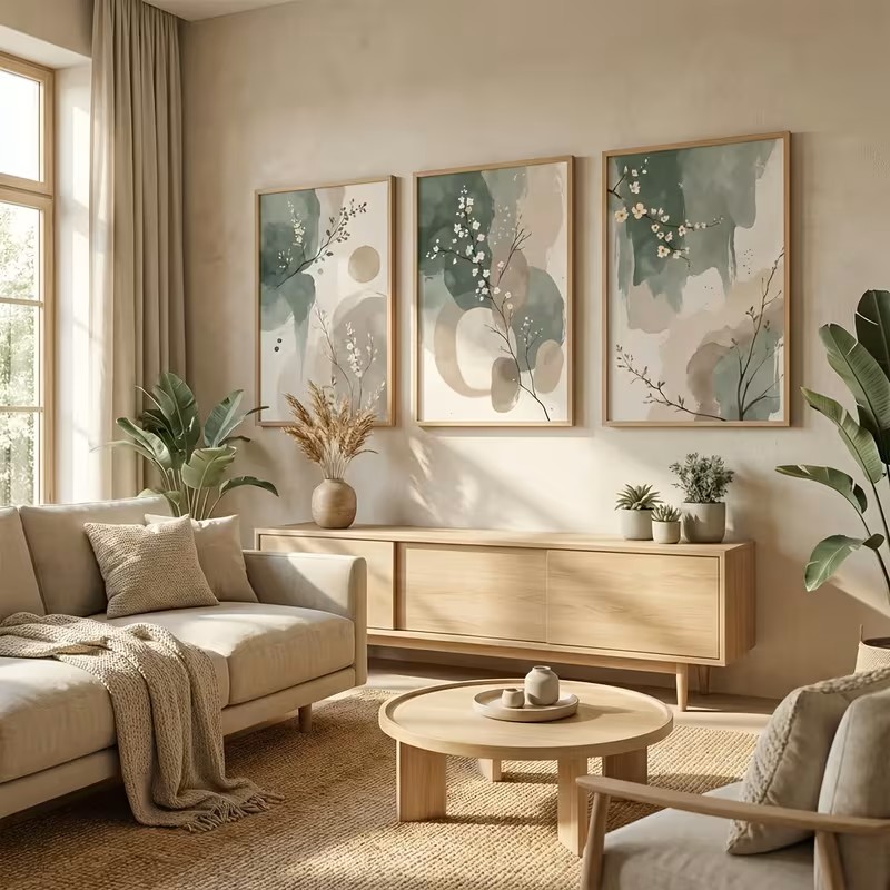 식물 젠 벽 예술 추상 수채화 잎 포스터 세이지 그린  - Home Decor Zen 리뷰 및 가격