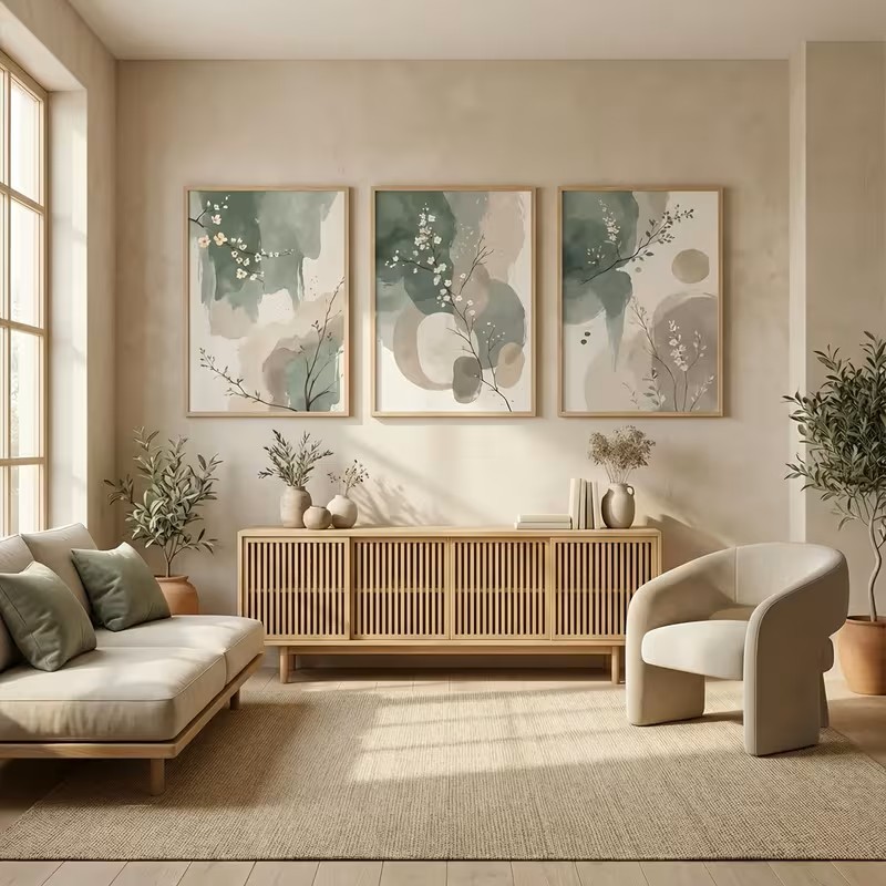 식물 젠 벽 예술 추상 수채화 잎 포스터 세이지 그린  - Home Decor Zen 리뷰 및 가격