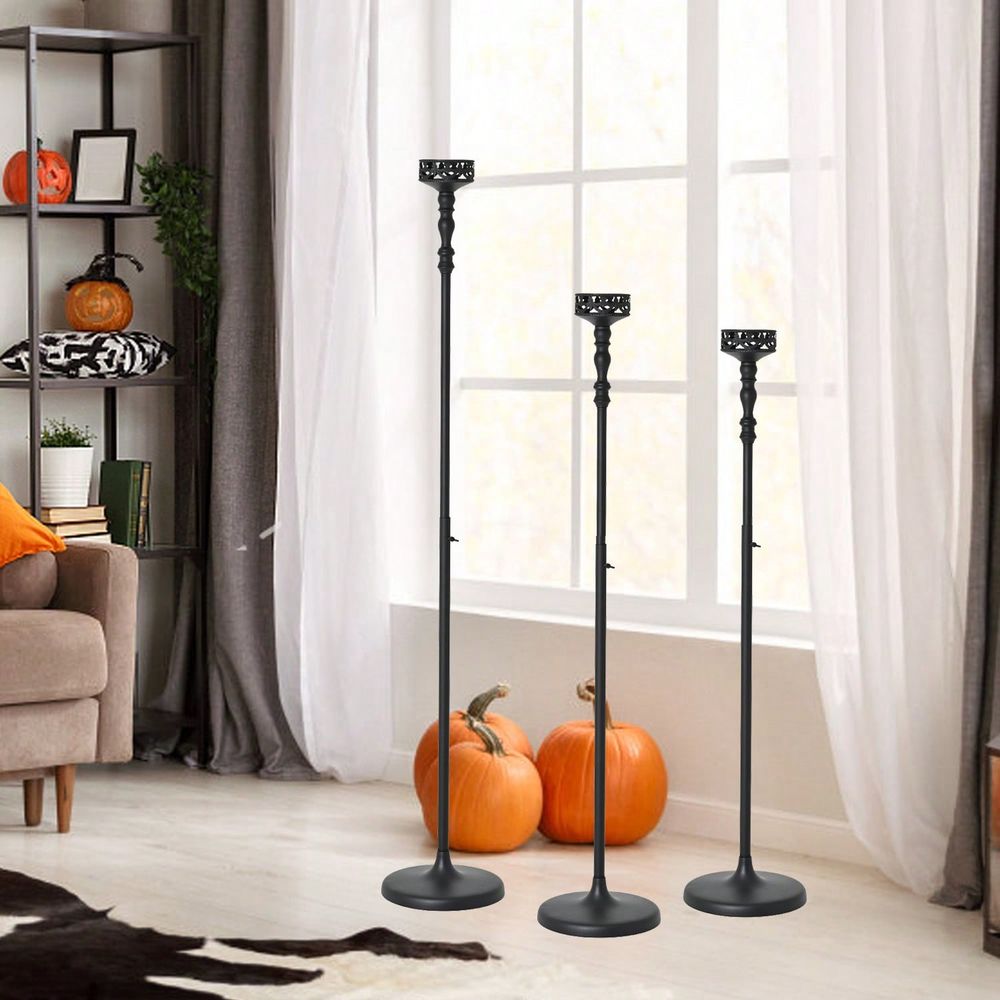 조절 가능한 금속 테이퍼 캔들 홀더, 빈티지 블랙 플로 - Home Decor Event 리뷰 및 가격