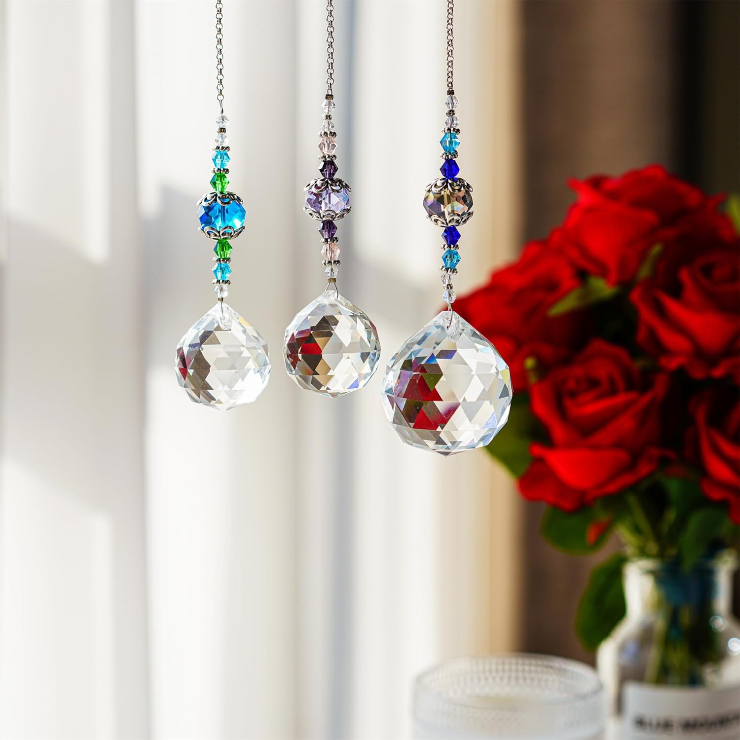 크리스탈 Suncatcher 창에 매달려 크리스탈 공  - Crystal Sun Catcher 리뷰 및 가격