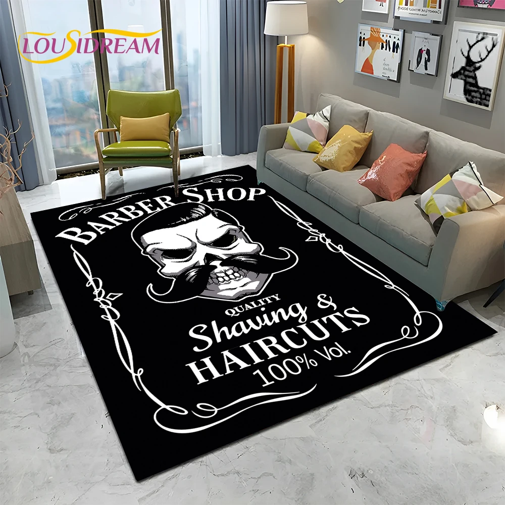 바버샵 간판 3D 해골 빈티지 HD 카펫 러그 (가정용 - Home Decor Online Shopping 리뷰 및 가격