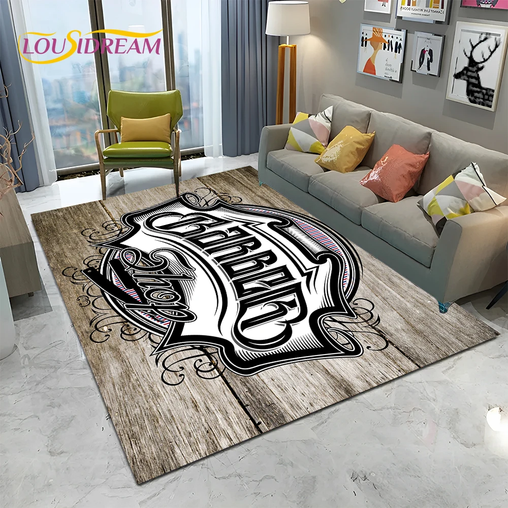 바버샵 간판 3D 해골 빈티지 HD 카펫 러그 (가정용 - Home Decor Online Shopping 리뷰 및 가격