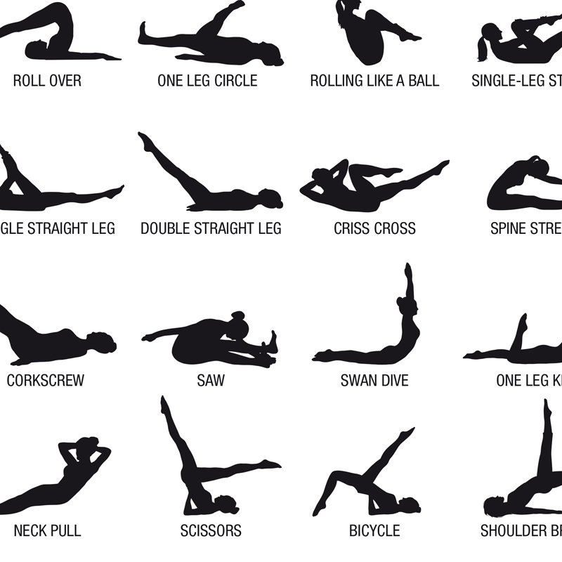 프레임리스 필라테스 운동 차트 포스터 캔버스 프린트,  - Home Decor Yoga 리뷰 및 가격