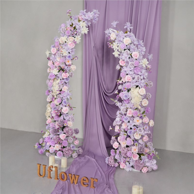 5D U플라워 퍼플 핑크 백합 조화 웨딩 이벤트 아치  - Home Decor Event 리뷰 및 가격