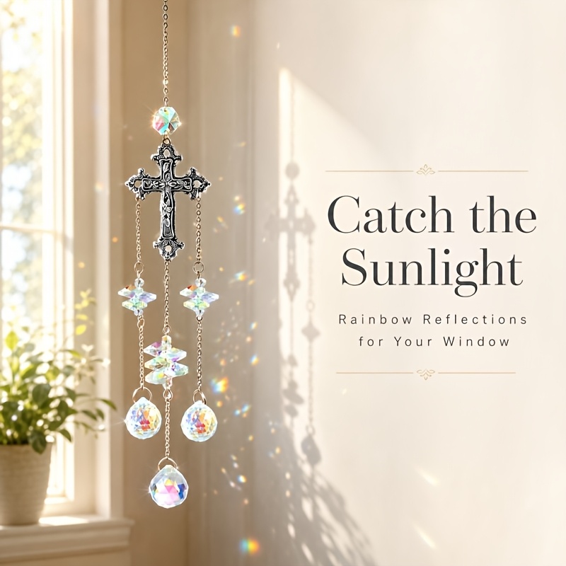 십자가 모양의 선캐쳐 창문 장식 프리즘 크리스탈 랜턴  - Crystal Sun Catcher 리뷰 및 가격