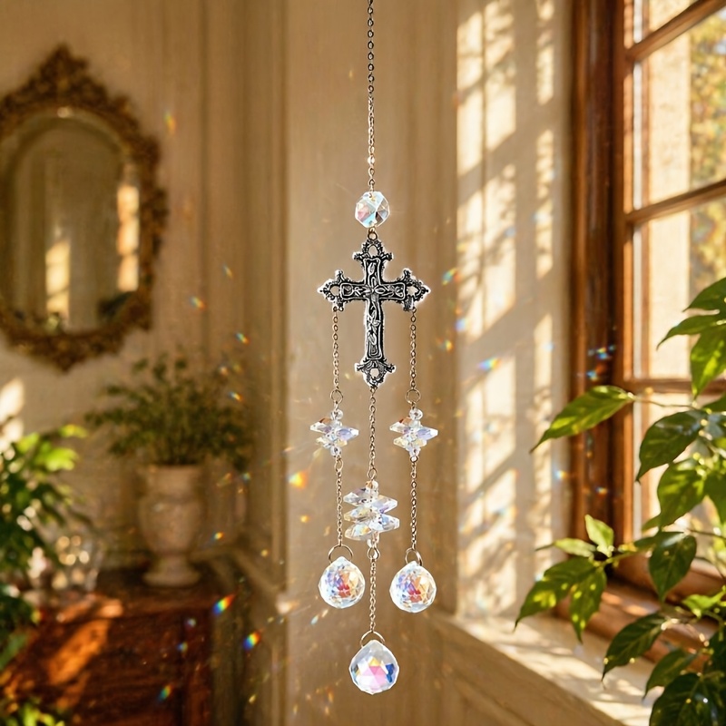 십자가 모양의 선캐쳐 창문 장식 프리즘 크리스탈 랜턴  - Crystal Sun Catcher 리뷰 및 가격