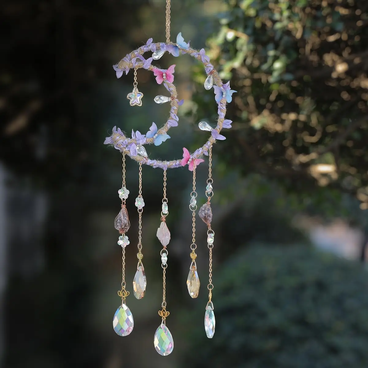 썬캐처 크리스탈 윈드차임 문 드림캐처, 십대 어린이를  - Boho Wind Chimes 리뷰 및 가격