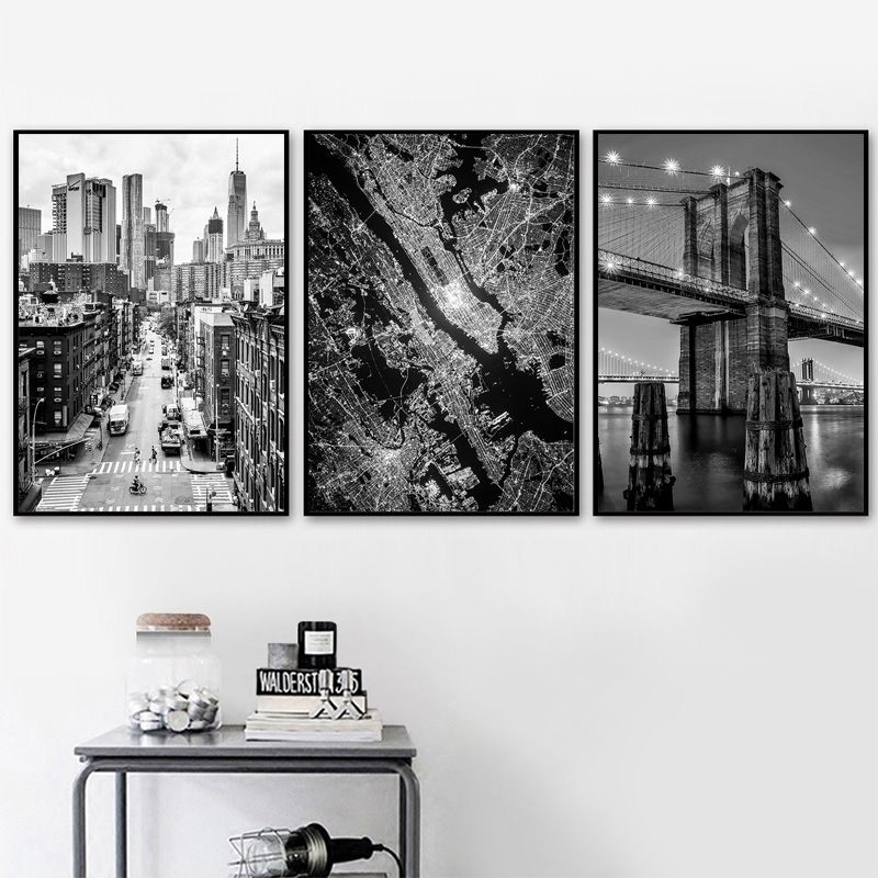 뉴욕시 캔버스 회화 포스터 및 인쇄물 흑백 벽 예술 그 - Home Decor Essentials 리뷰 및 가격