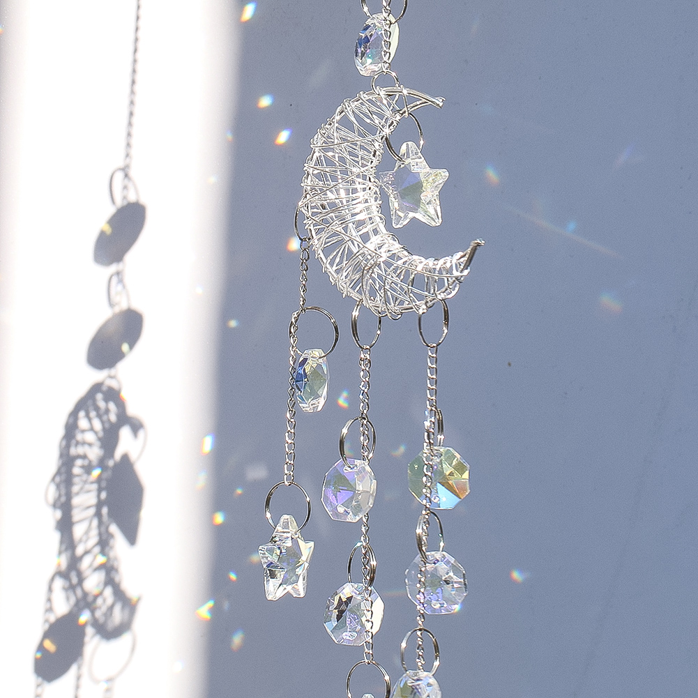 달 모양 크리스탈 선캐쳐 프리즘 윈드차임 초승달 별 유 - Crystal Sun Catcher 리뷰 및 가격