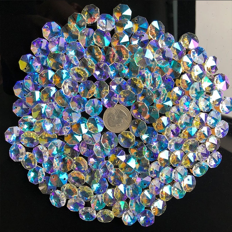 100개 오로라 크리스탈 유리 팔각형 비즈 가랜드 샹들 - Crystal Sun Catcher 리뷰 및 가격