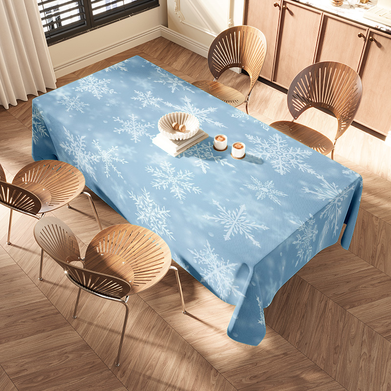 눈송이 식탁보 겨울 홈 인테리어 파란색 흰색 꽃 침구  - Home Decor Online Shopping 리뷰 및 가격