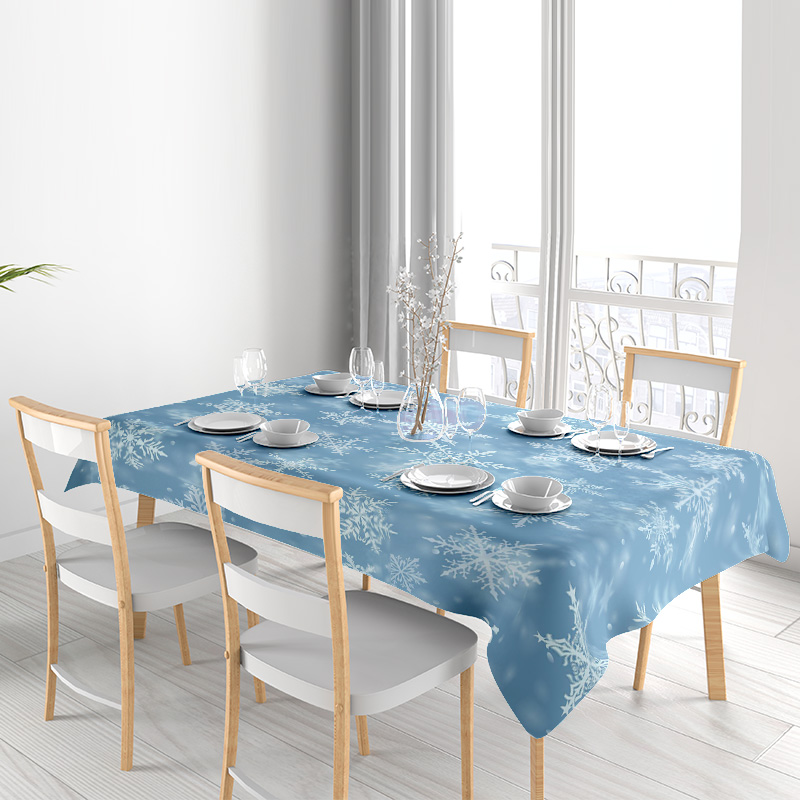 눈송이 식탁보 겨울 홈 인테리어 파란색 흰색 꽃 침구  - Home Decor Online Shopping 리뷰 및 가격