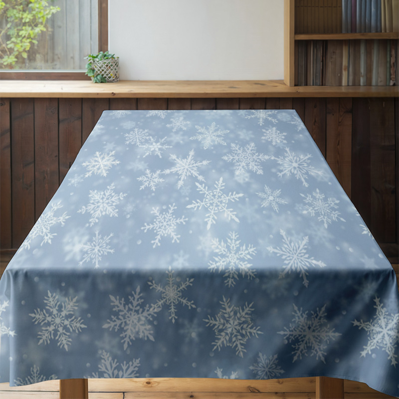 눈송이 식탁보 겨울 홈 인테리어 파란색 흰색 꽃 침구  - Home Decor Online Shopping 리뷰 및 가격