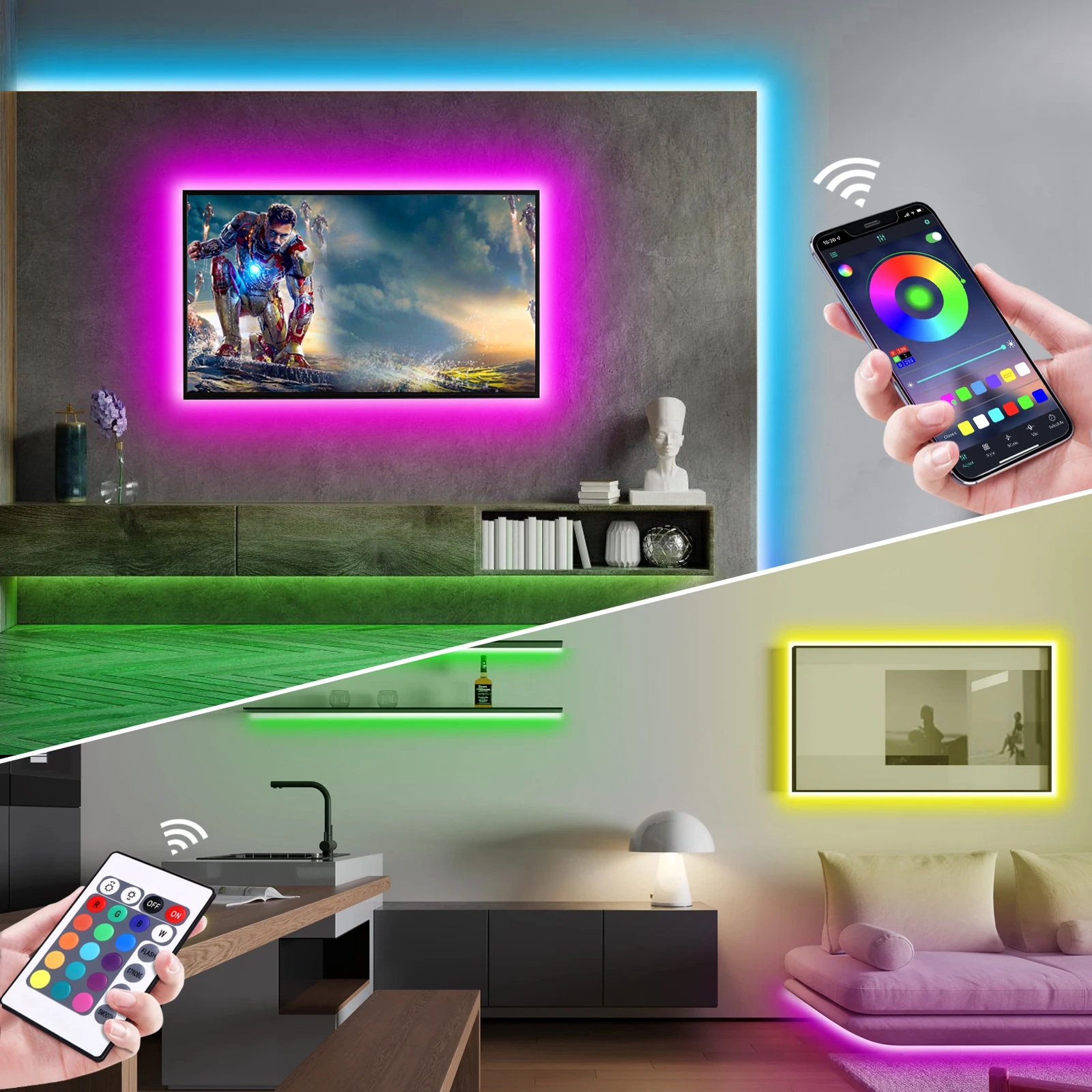 1-5m RGB LED 네온 스트립 라이트 5V USB - Home Decor App Free 리뷰 및 가격